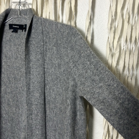 Theory Gray Cashmere Martella Open Front Cardigan Size Small - Picture 5 of 11